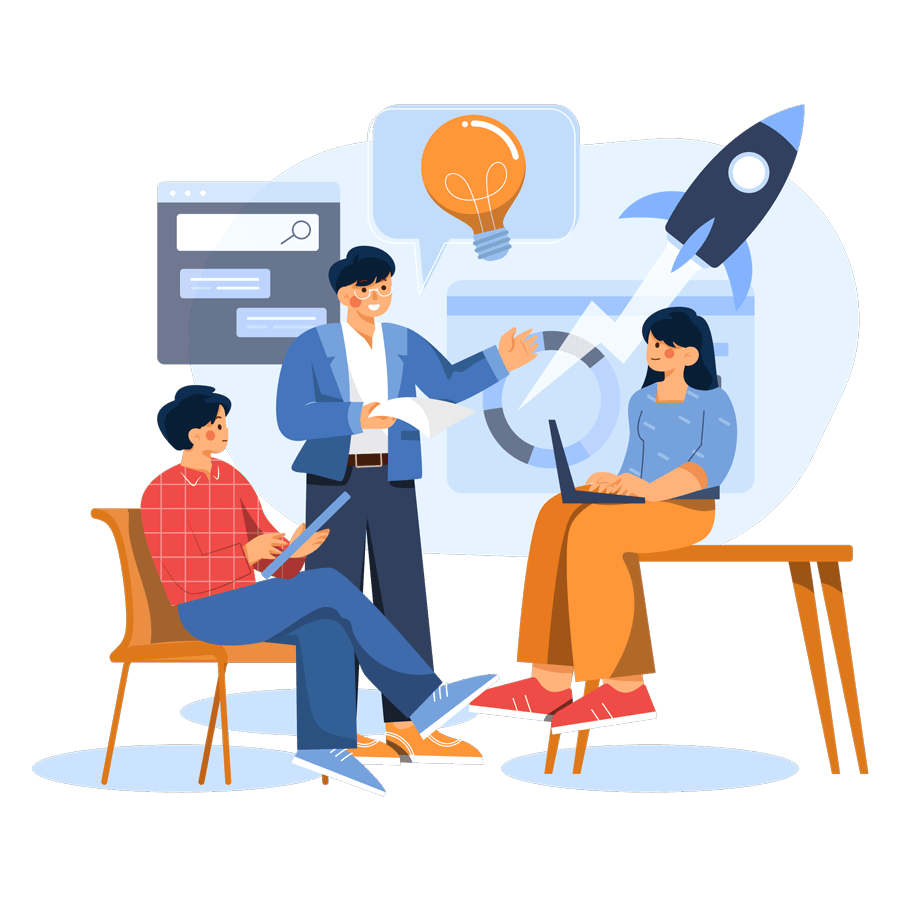 Die Grafik zeigt das Team unserer Social Media Agentur in Dresden.